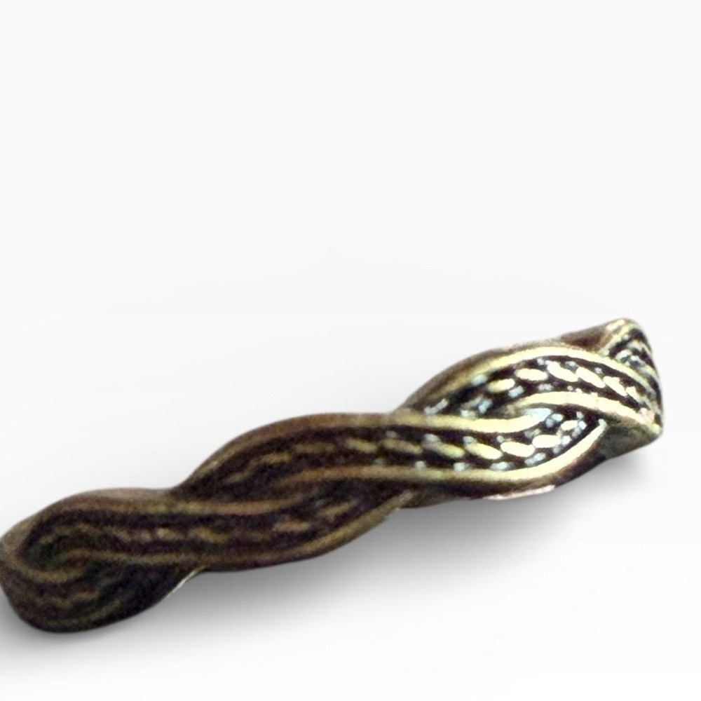 Unique Vintage Bohemian Artisan Twisted Band Ring  Brass Tone Women's Size 8.75